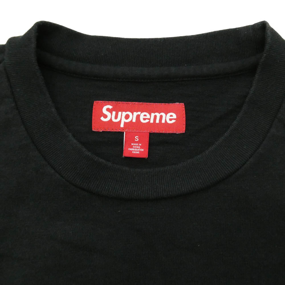 Supreme シュプリーム 24SS Stencil Embroidered SS Top ステンシル エンブロイダード ショートスリーブ Tシャツ 半袖 カットソー ブラック系 S【中古】