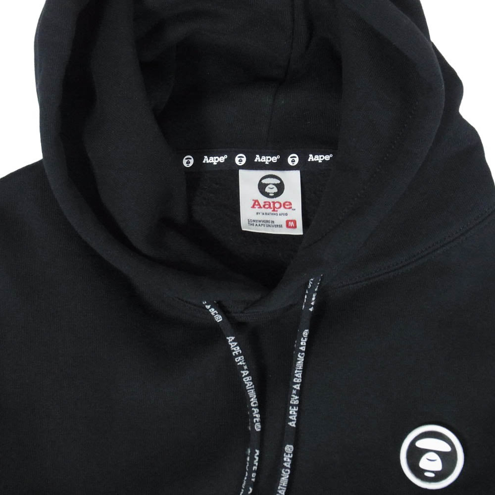 A BATHING APE アベイシングエイプ AAPSWM3458XXB AAPE HOODIE SWEATER エーエイプ 着脱可 猿フェイスワッペン付 スウェット パーカー ブラック系 M【中古】