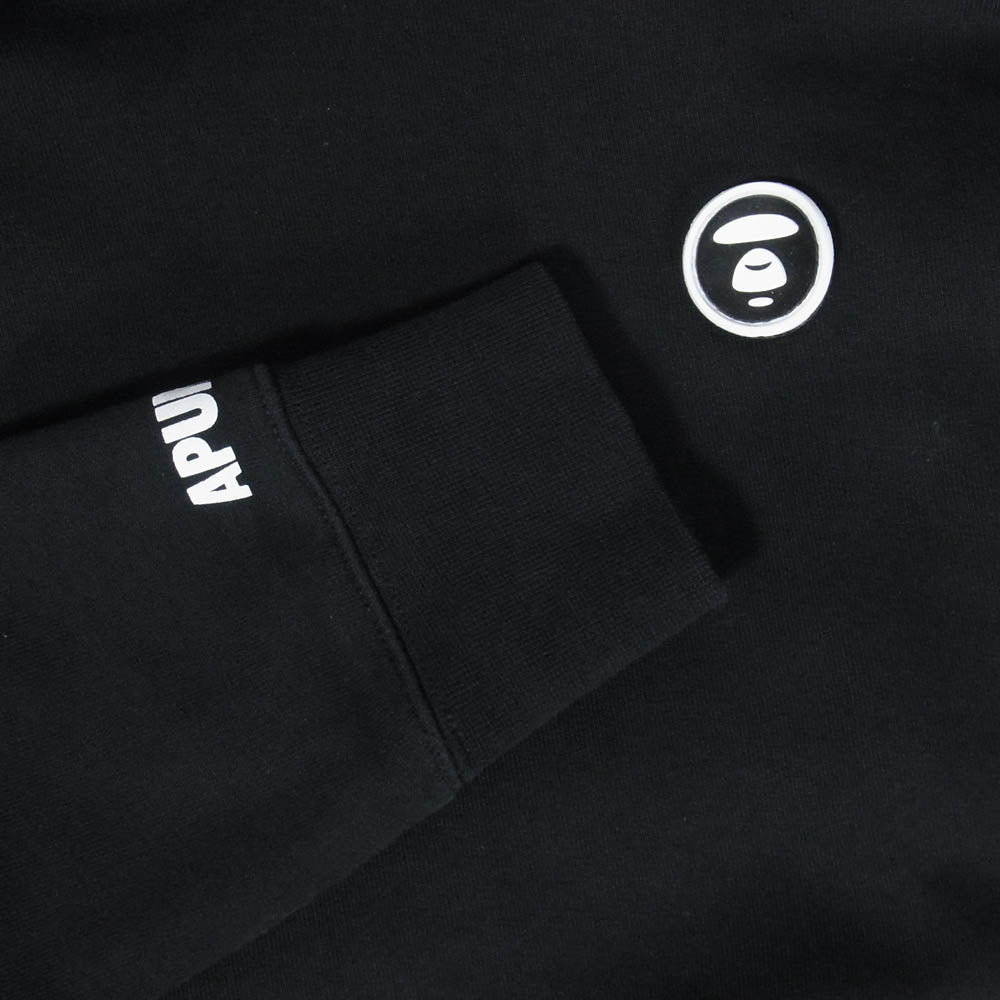 A BATHING APE アベイシングエイプ AAPSWM3458XXB AAPE HOODIE SWEATER エーエイプ 着脱可 猿フェイスワッペン付 スウェット パーカー ブラック系 M【中古】