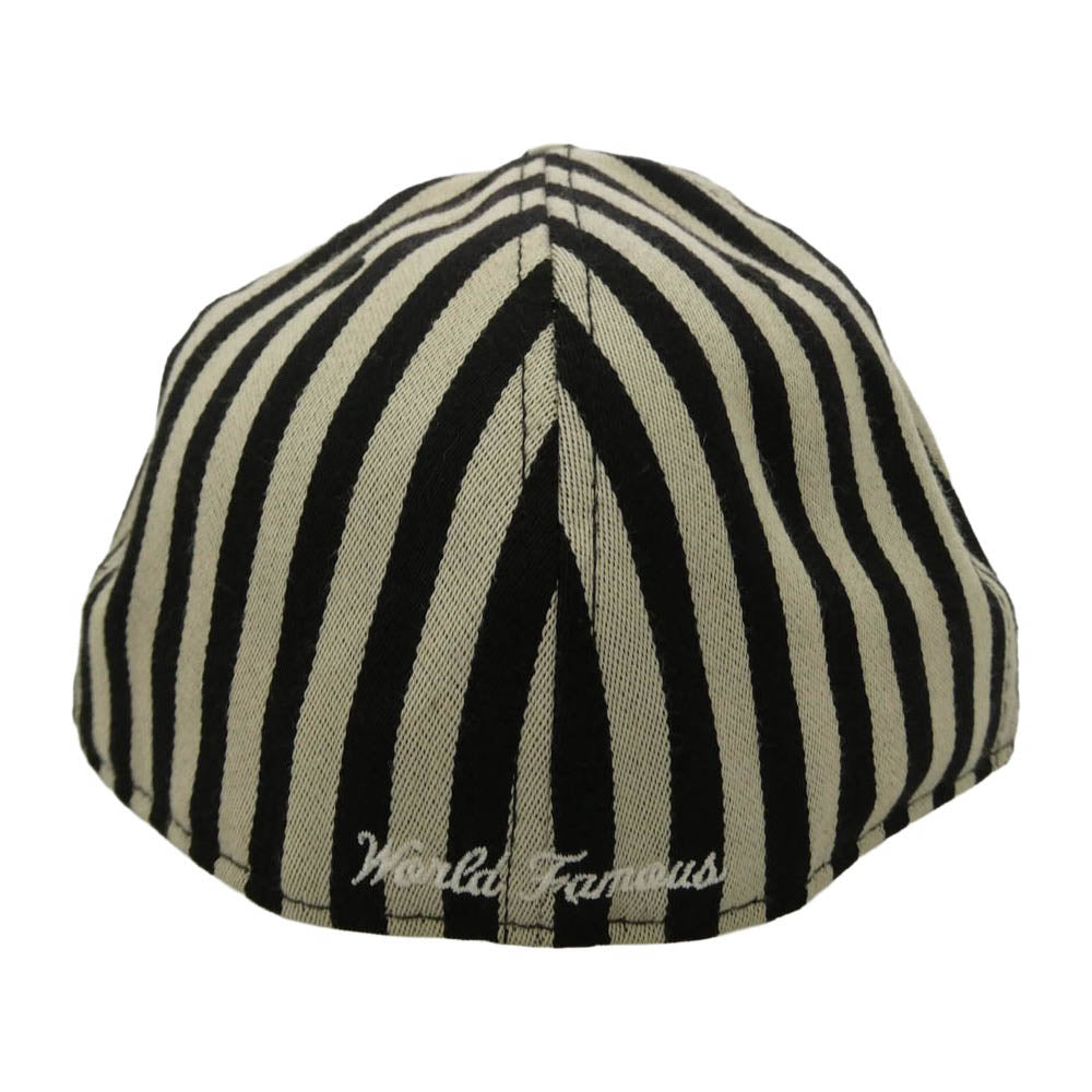 Supreme シュプリーム NEW ERA ニューエラ 13AW × New Era Striped Box Logo Cap ニューエラ ストライプ ボックスロゴ キャップ ブラック系 グレー系 58.7ｃｍ【中古】