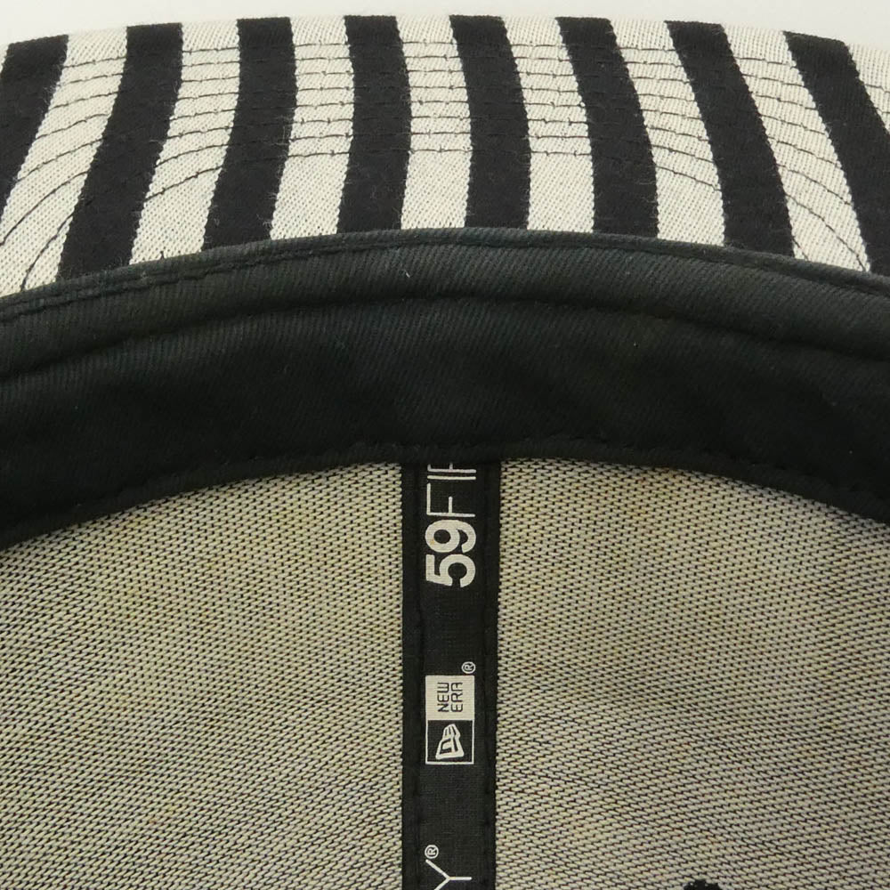 Supreme シュプリーム NEW ERA ニューエラ 13AW × New Era Striped Box Logo Cap ニューエラ ストライプ ボックスロゴ キャップ ブラック系 グレー系 58.7ｃｍ【中古】