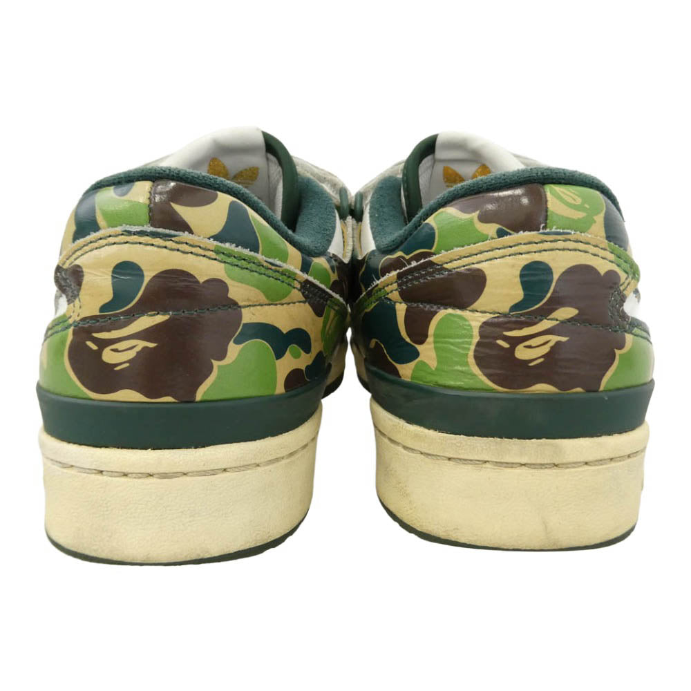 A BATHING APE アベイシングエイプ adidas アディダス 23SS ID4771 × adidas Forum 84 Low 30th Anniversary Green Camo アディダス フォーラム アニバーサリー グリーン カモ スニーカー マルチカラー系 27cm【中古】