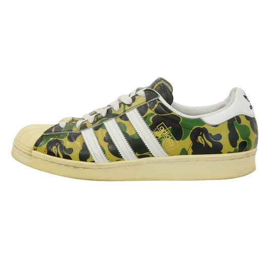 A BATHING APE アベイシングエイプ adidas アディダス 21SS GZ8981 × adidas Superstar 80s Green Camo アディダス スーパースター グリーンカモ スニーカー マルチカラー系 27cm【中古】
