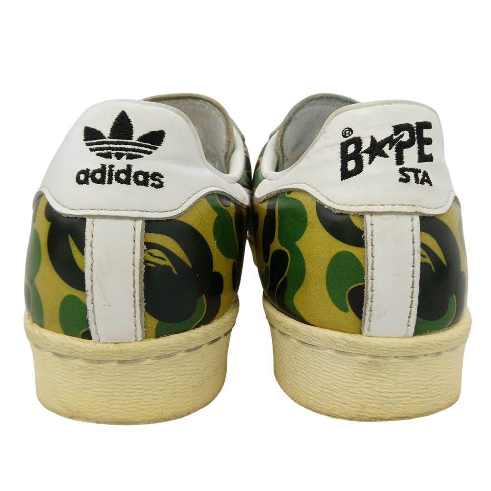 A BATHING APE アベイシングエイプ adidas アディダス 21SS GZ8981 × adidas Superstar 80s Green Camo アディダス スーパースター グリーンカモ スニーカー マルチカラー系 27cm【中古】