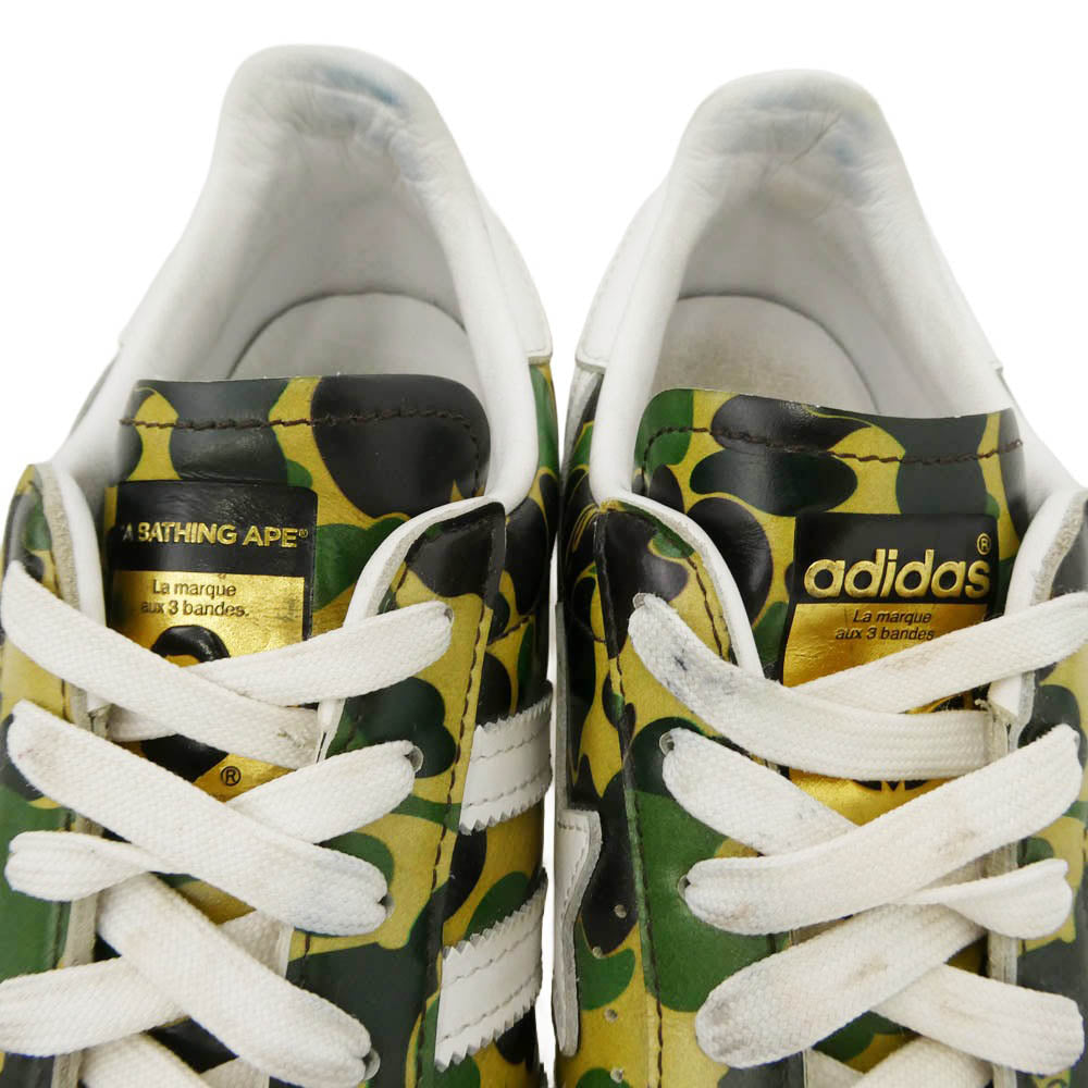 A BATHING APE アベイシングエイプ adidas アディダス 21SS GZ8981 × adidas Superstar 80s Green Camo アディダス スーパースター グリーンカモ スニーカー マルチカラー系 27cm【中古】