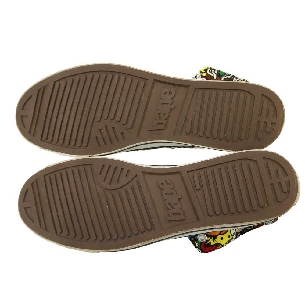 A BATHING APE アベイシングエイプ MILO ALL ANIMALS APE STA マイロオールアニマルズ 総柄 キャンバス ハイカット スニーカー マルチカラー系 9【中古】