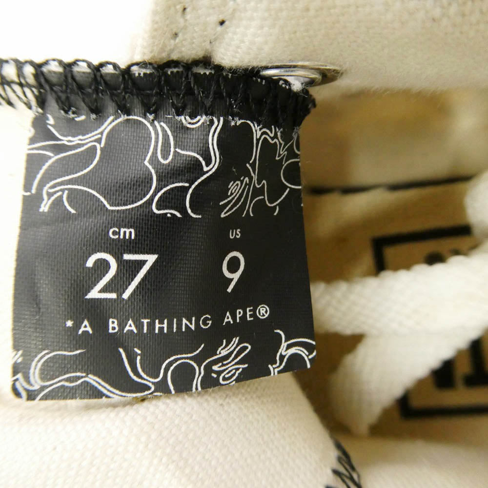 A BATHING APE アベイシングエイプ MILO ALL ANIMALS APE STA マイロオールアニマルズ 総柄 キャンバス ハイカット スニーカー マルチカラー系 9【中古】