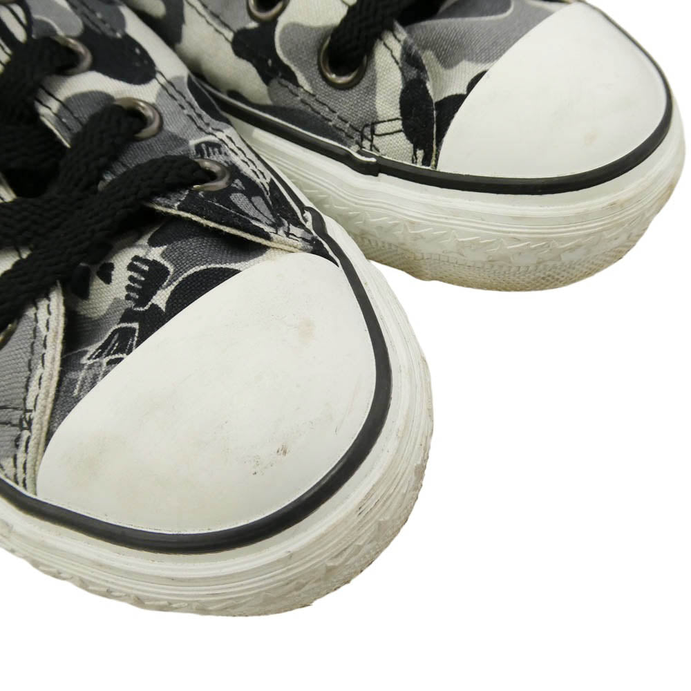 A BATHING APE アベイシングエイプ STUSSY ステューシー 191-030 × STUSSY APE STA ステューシー グレイカモ サルカモ キャンバス ハイカット スニーカー マルチカラー系 8.5【中古】
