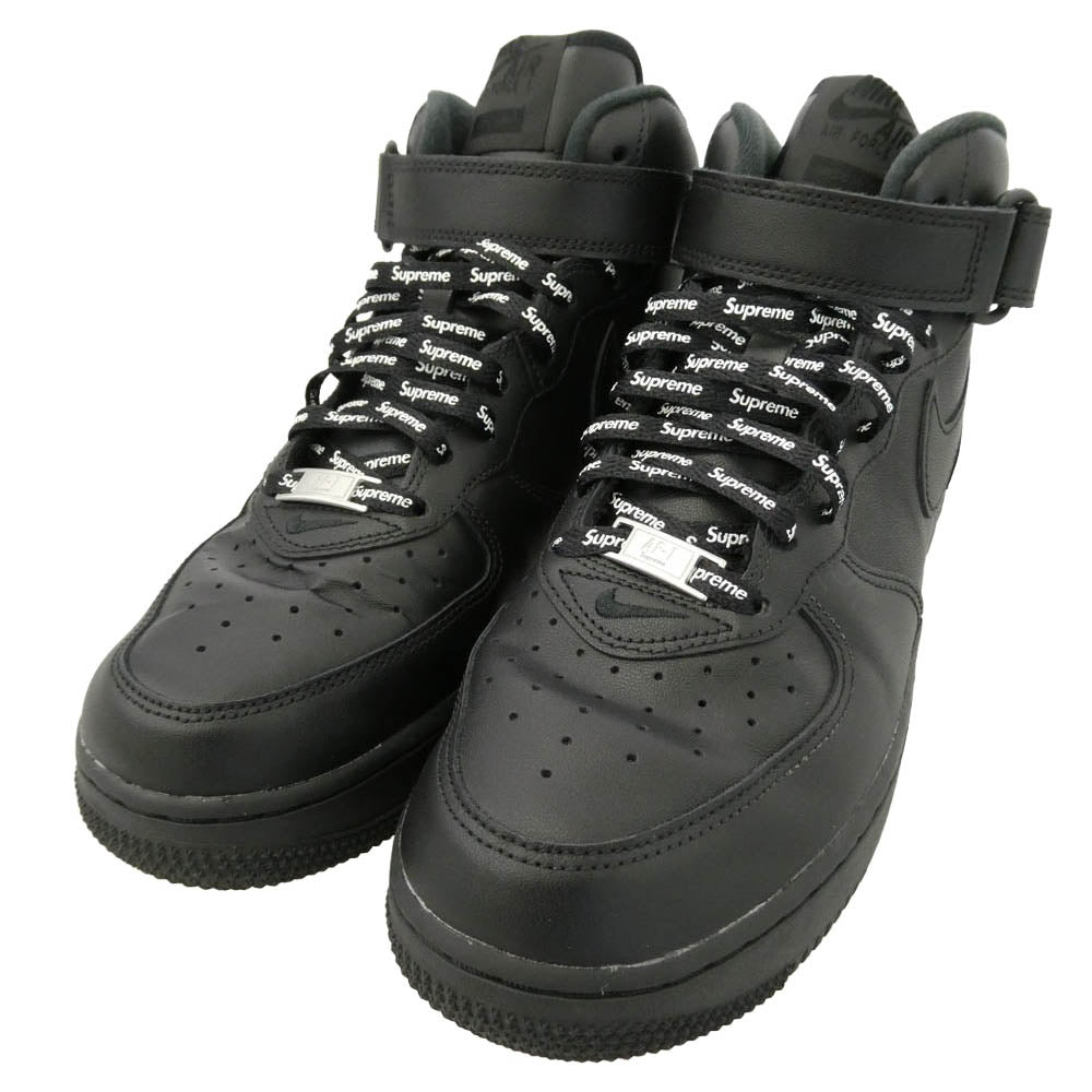 Supreme シュプリーム NIKE ナイキ 24AW FZ8784-001 × Nike Air Force 1 Mid Black ナイキ エアフォース ミッド ブラック スニーカー ブラック系 26cm【中古】