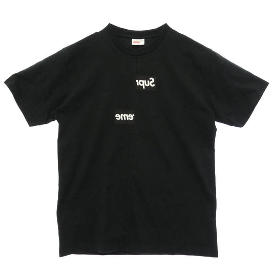 Supreme シュプリーム COMME des GARCONS コムデギャルソン 18AW × Comme des Gar?ons SHIRT Split Box Logo Tee コムデギャルソン シャツ スプリット ボックス ロゴ Tシャツ 半袖 カットソー ブラック系 M【中古】