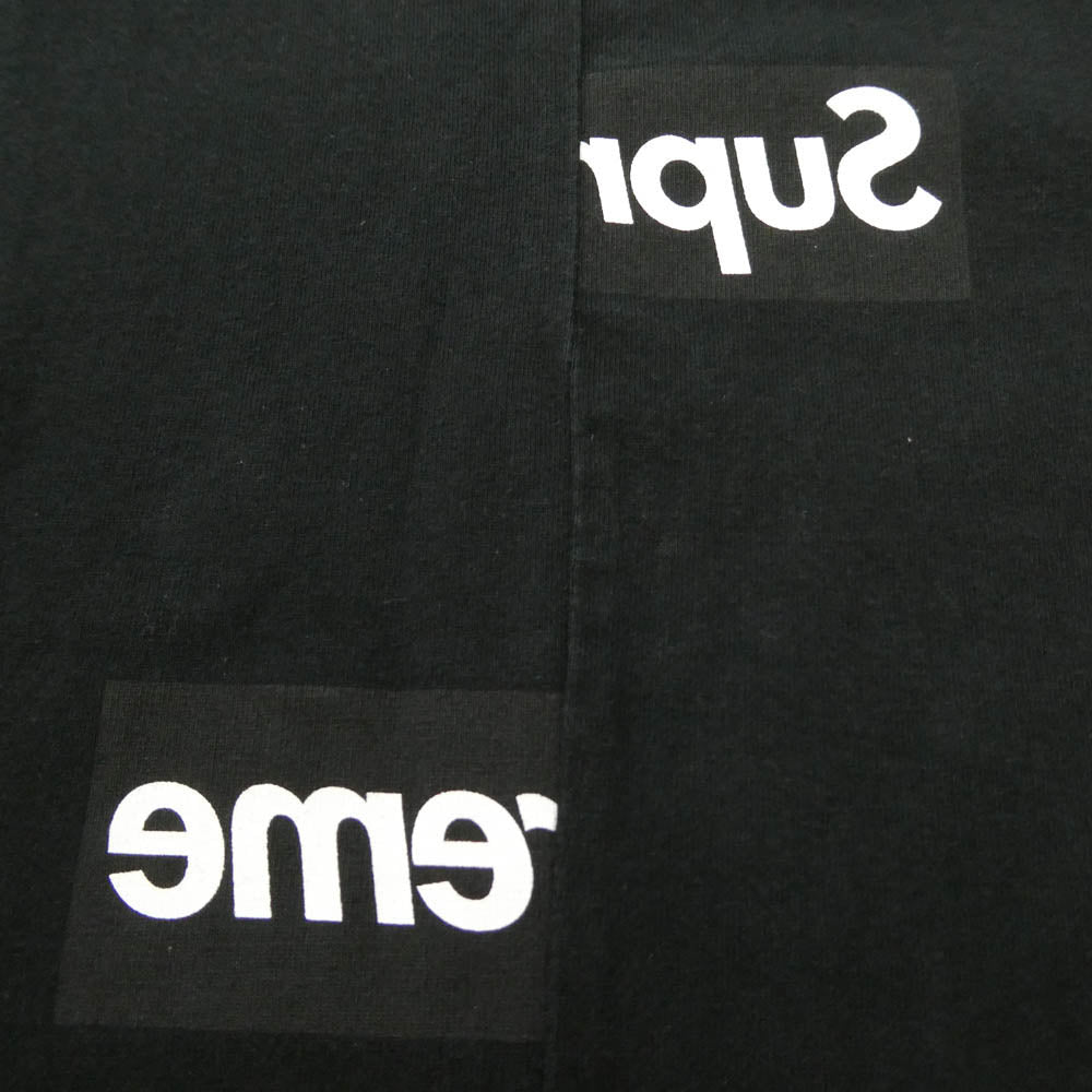Supreme シュプリーム COMME des GARCONS コムデギャルソン 18AW × Comme des Gar?ons SHIRT Split Box Logo Tee コムデギャルソン シャツ スプリット ボックス ロゴ Tシャツ 半袖 カットソー ブラック系 M【中古】
