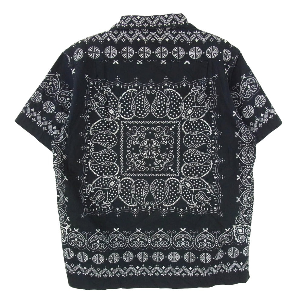 MINEDENIM マインデニム 21SS 2104-5004-97-022 BANDANA ペイズリー柄 半袖 オープンカラー 開襟 シャツ ブラック系 2【中古】