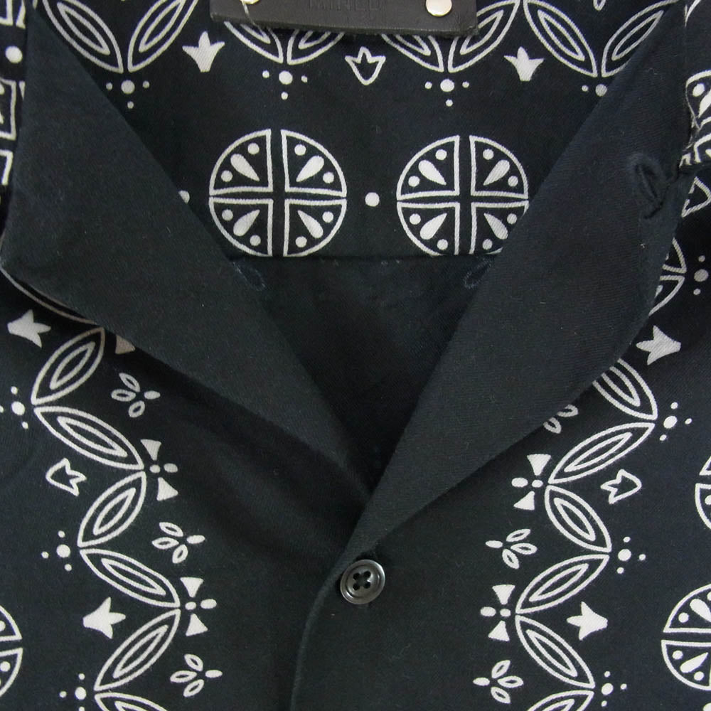 MINEDENIM マインデニム 21SS 2104-5004-97-022 BANDANA ペイズリー柄 半袖 オープンカラー 開襟 シャツ ブラック系 2【中古】