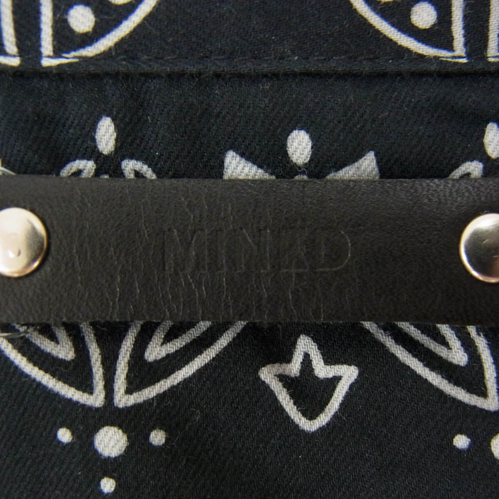 MINEDENIM マインデニム 21SS 2104-5004-97-022 BANDANA ペイズリー柄 半袖 オープンカラー 開襟 シャツ ブラック系 2【中古】