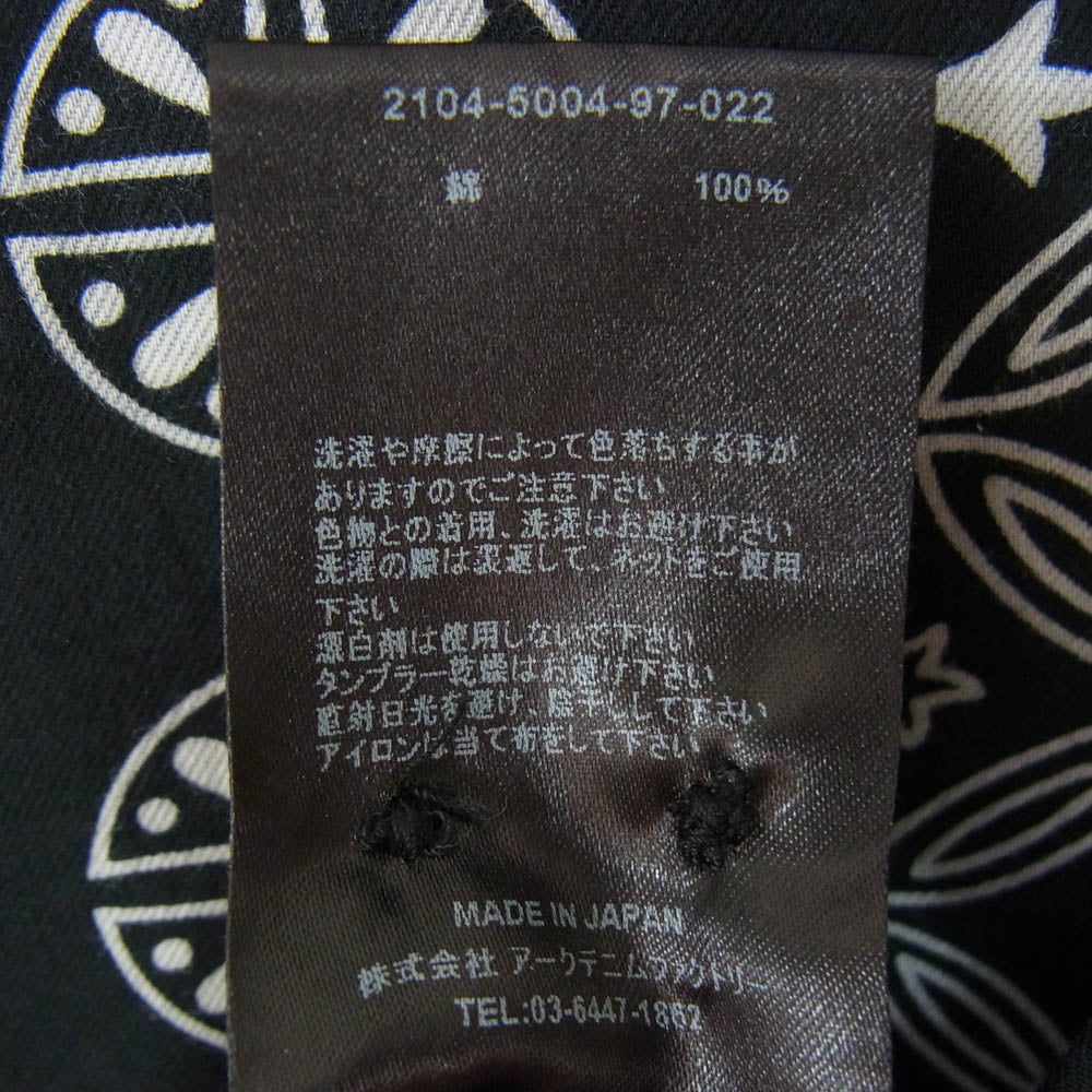 MINEDENIM マインデニム 21SS 2104-5004-97-022 BANDANA ペイズリー柄 半袖 オープンカラー 開襟 シャツ ブラック系 2【中古】