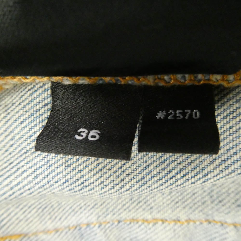 AMIRI アミリ CHEMIST STAR JEANS ケミスト ダメージ加工 レザースターパッチ デニムパンツ インディゴブルー系 オレンジ系 36【中古】