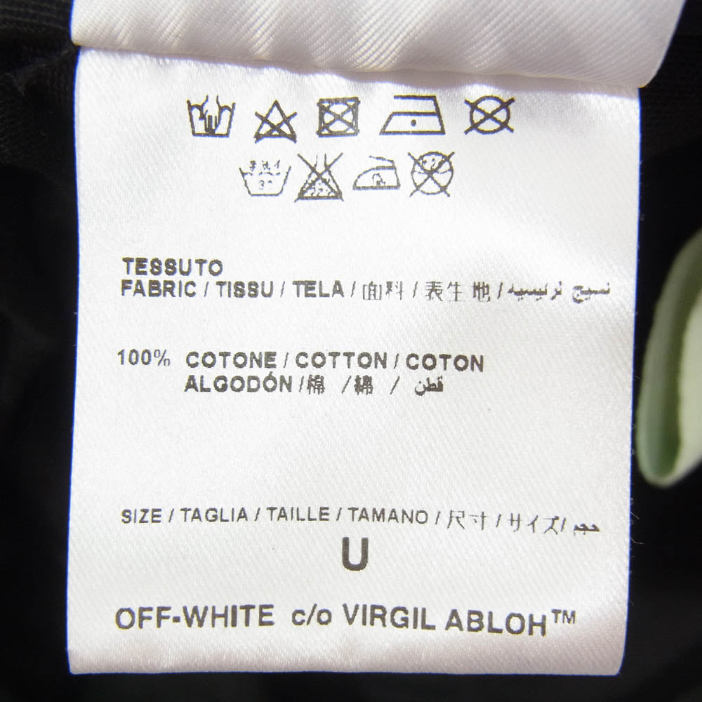 OFF-WHITE オフホワイト 17SS ロゴ 刺繍 イタリア製 5パネル 帽子 キャップ ブラック系【中古】