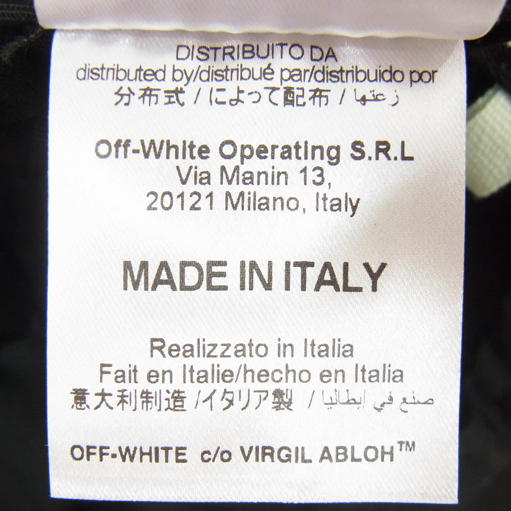 OFF-WHITE オフホワイト 17SS ロゴ 刺繍 イタリア製 5パネル 帽子 キャップ ブラック系【中古】