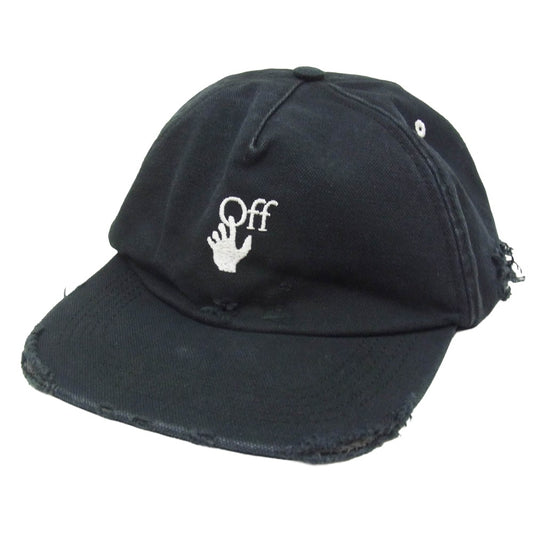 OFF-WHITE オフホワイト OWLB011S20FAB001 new logo baseball cap クラッシュ加工 ニューロゴ ベースボール キャップ 帽子 ブラック系 O/S【中古】