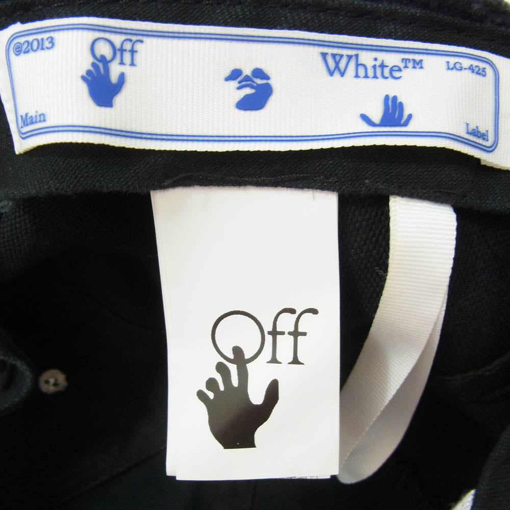 OFF-WHITE オフホワイト OWLB011S20FAB001 new logo baseball cap クラッシュ加工 ニューロゴ ベースボール キャップ 帽子 ブラック系 O/S【中古】