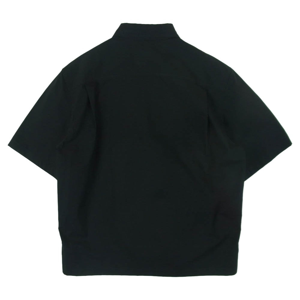 OFF-WHITE オフホワイト OMGG002S23FAB002 Logo Embroidered Poplin Bowling Shirt ロゴ刺繍 ポプリン ボーリング 半袖 シャツ ブラック系 S【中古】