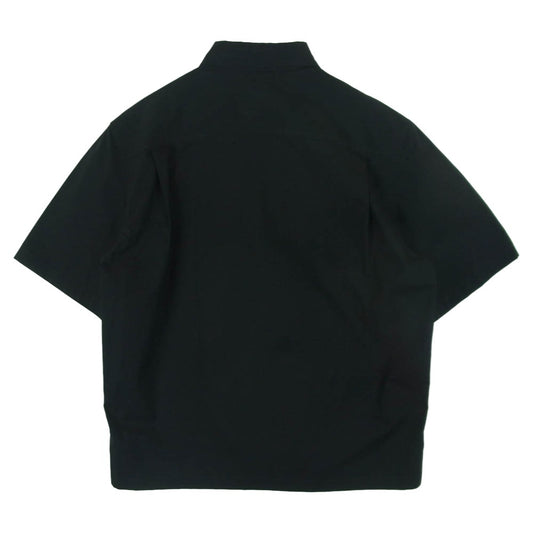 OFF-WHITE オフホワイト OMGG002S23FAB002 Logo Embroidered Poplin Bowling Shirt ロゴ刺繍 ポプリン ボーリング 半袖 シャツ ブラック系 S【中古】