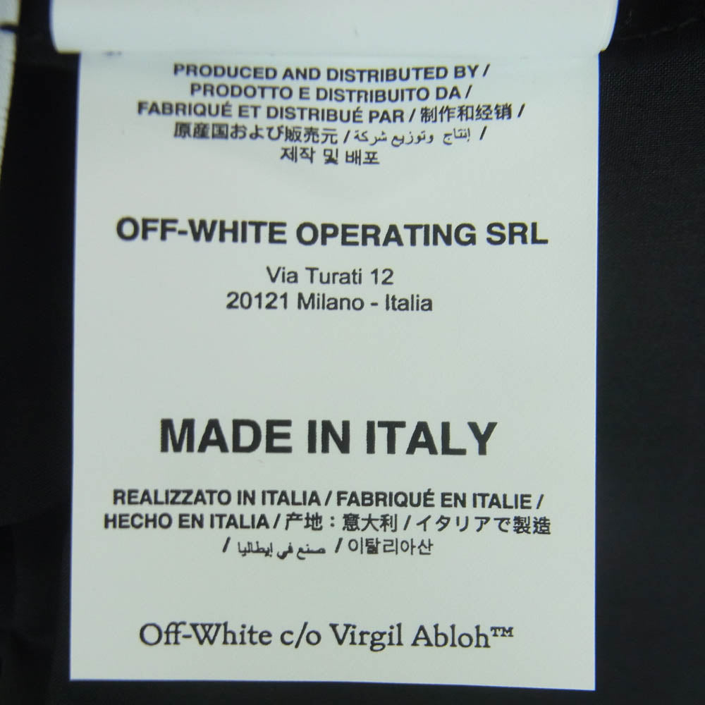 OFF-WHITE オフホワイト OMGG002S23FAB002 Logo Embroidered Poplin Bowling Shirt ロゴ刺繍 ポプリン ボーリング 半袖 シャツ ブラック系 S【中古】
