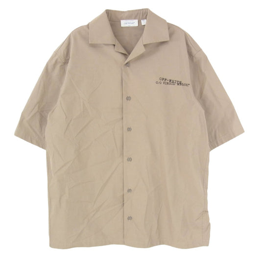 OFF-WHITE オフホワイト 44XGG01FS26F005250 Script Type Arrow Poplin Bowling Shirt アロー ポプリン ボーリング 半袖 シャツ ブラウン系 44【美品】【中古】
