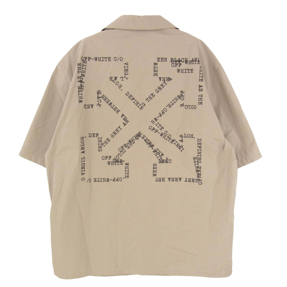 OFF-WHITE オフホワイト 44XGG01FS26F005250 Script Type Arrow Poplin Bowling Shirt アロー ポプリン ボーリング 半袖 シャツ ブラウン系 44【美品】【中古】