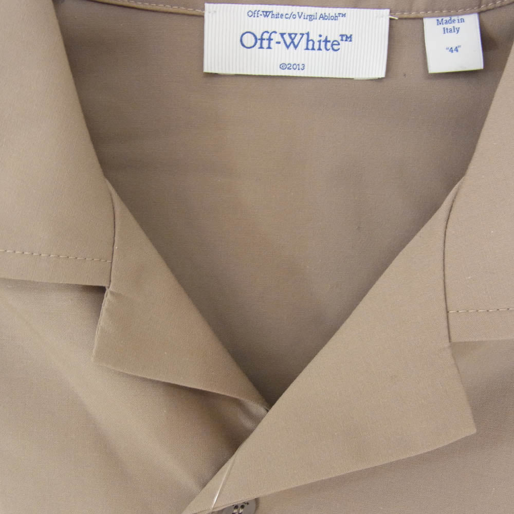 OFF-WHITE オフホワイト 44XGG01FS26F005250 Script Type Arrow Poplin Bowling Shirt アロー ポプリン ボーリング 半袖 シャツ ブラウン系 44【美品】【中古】