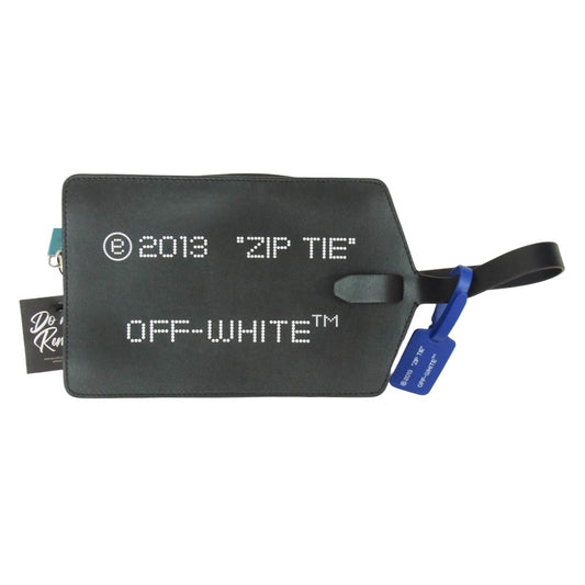 OFF-WHITE オフホワイト OMNS021D23LEA0011000 ZIP TIE MEDIUM ジップタイ ミディアム クラッチバッグ セカンドバッグ ブラック系【極上美品】【中古】