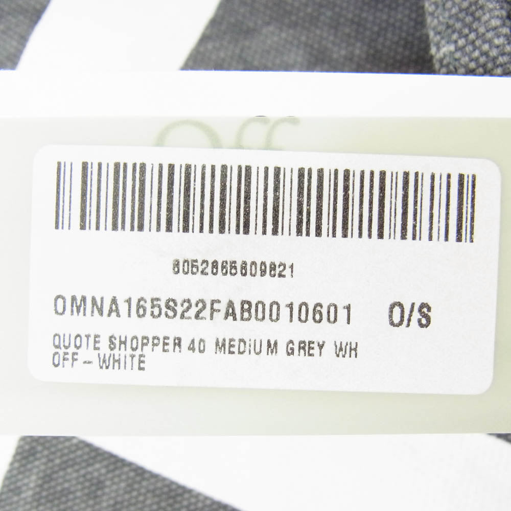 OFF-WHITE オフホワイト OMNA165S22FAB0010601 QUOTE SHOPPER 40 デニムキャンバス生地 アロープリント トートバッグ グレー系 O/S【美品】【中古】