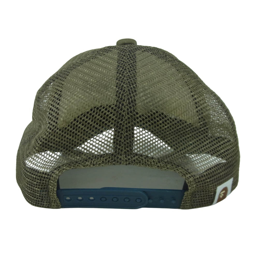 A BATHING APE アベイシングエイプ 001CPL301006M BAPE STA MESH CAP ベイプスター メッシュ キャップ 帽子 グリーン系 ホワイト系 F【中古】