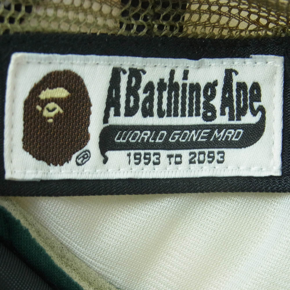 A BATHING APE アベイシングエイプ 001CPL301006M BAPE STA MESH CAP ベイプスター メッシュ キャップ 帽子 グリーン系 ホワイト系 F【中古】