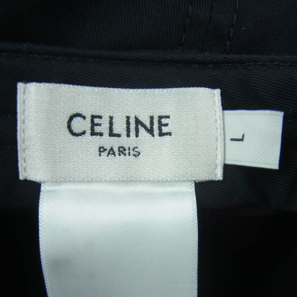 CELINE セリーヌ 2AUT6969P.38NO トリオンフ ロゴ刺繍 ベースボール キャップ 帽子 イタリア製 ブラック系 L【中古】