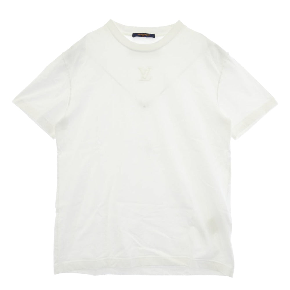 LOUIS VUITTON ルイ・ヴィトン RM252MQ DT3 HNY55W EMBOSSED LV LOGO エンボス LVロゴ インサイドアウト Tシャツ 半袖 カットソー ホワイト系 M【中古】