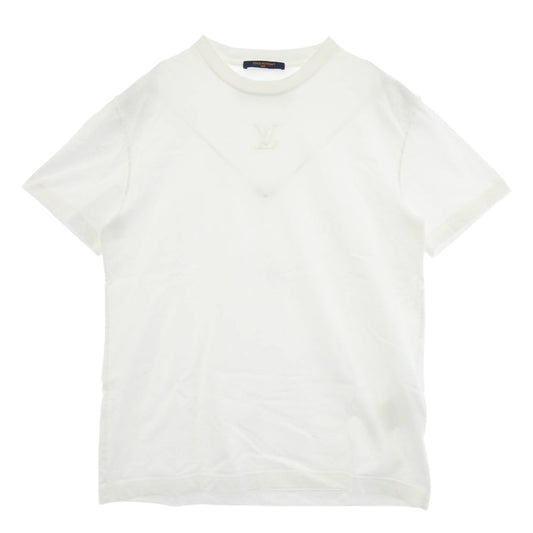 LOUIS VUITTON ルイ・ヴィトン RM252MQ DT3 HNY55W EMBOSSED LV LOGO エンボス LVロゴ インサイドアウト Tシャツ 半袖 カットソー ホワイト系 M【中古】
