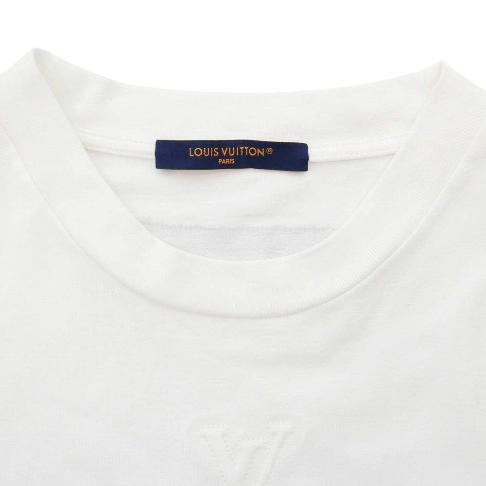 LOUIS VUITTON ルイ・ヴィトン RM252MQ DT3 HNY55W EMBOSSED LV LOGO エンボス LVロゴ インサイドアウト Tシャツ 半袖 カットソー ホワイト系 M【中古】