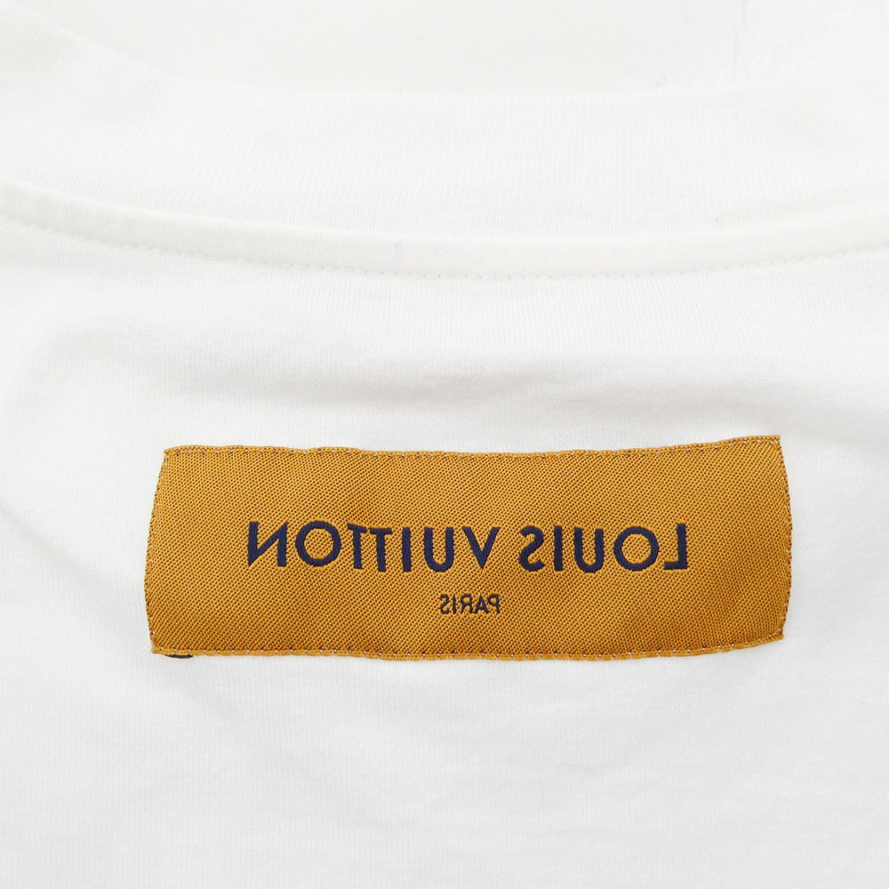 LOUIS VUITTON ルイ・ヴィトン RM252MQ DT3 HNY55W EMBOSSED LV LOGO エンボス LVロゴ インサイドアウト Tシャツ 半袖 カットソー ホワイト系 M【中古】
