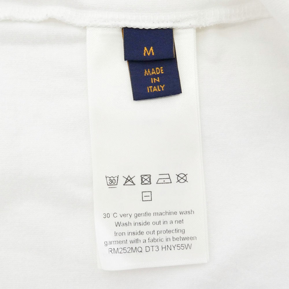 LOUIS VUITTON ルイ・ヴィトン RM252MQ DT3 HNY55W EMBOSSED LV LOGO エンボス LVロゴ インサイドアウト Tシャツ 半袖 カットソー ホワイト系 M【中古】