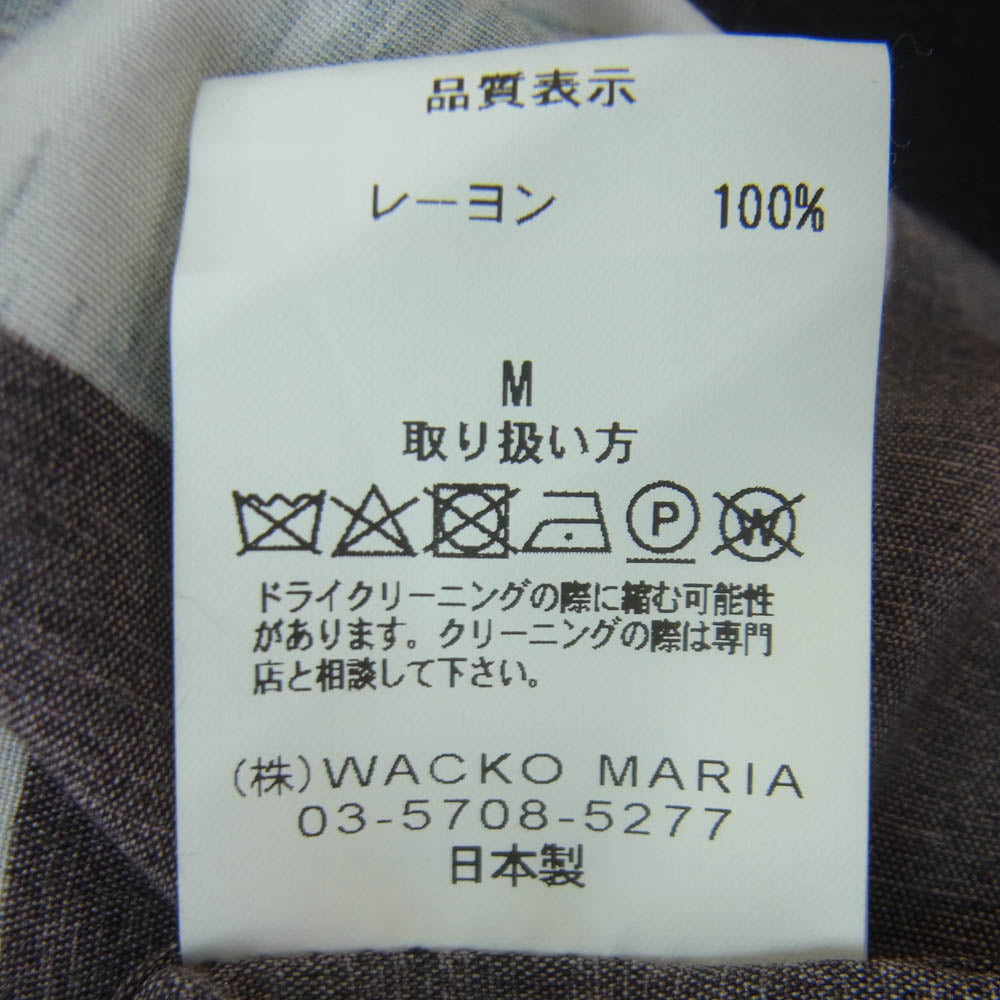 WACKO MARIA ワコマリア HOKUSAI-WM-HI01 葛飾北斎 S/S HAWAIIAN SHIRT オープンカラー レーヨン ハワイアン 半袖 シャツ ブラック系 M【中古】