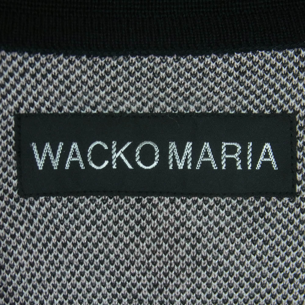 WACKO MARIA ワコマリア 25SS DIAMOND JACQUARD KNIT POLO SHIRT ダイアモンド ジャカード ニット ポロシャツ 半袖 スキッパー シャツ ブラック系 ピンク系 ホワイト系 L【中古】