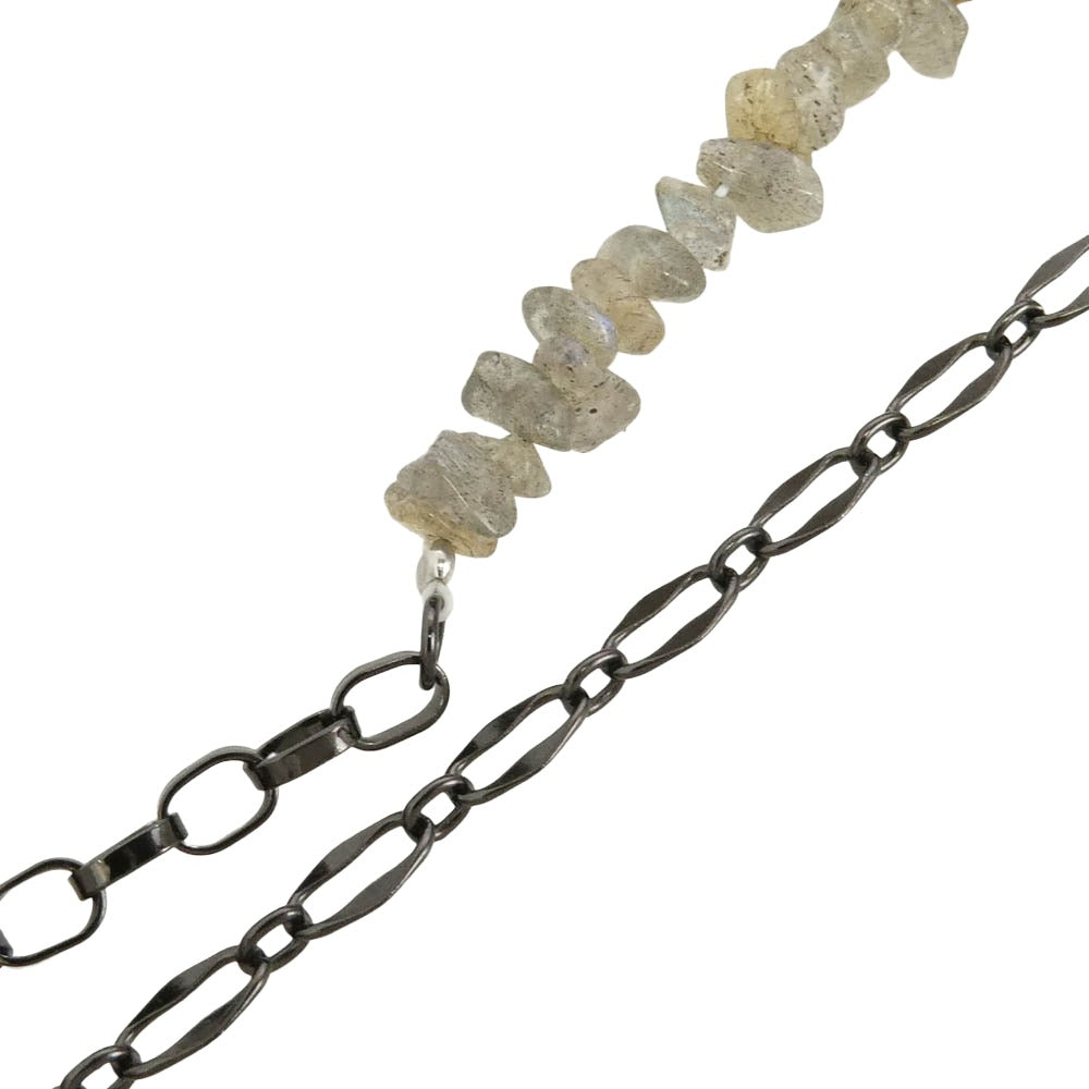 GARNI ガルニ ビーズ SVチェーン ネックレス ブラック系【中古】