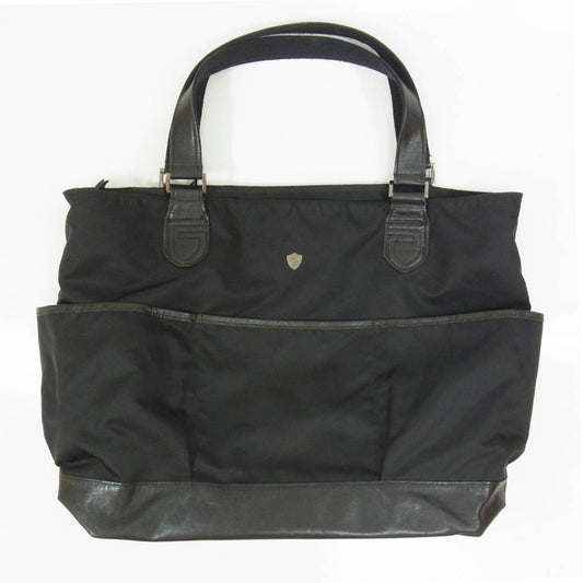 GARNI ガルニ ナイロン レザー ダブルファスナー トートバッグ ブラック系【中古】