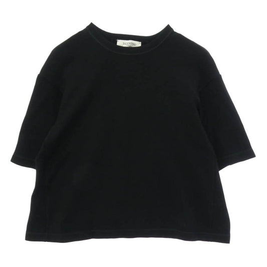 VALENTINO ヴァレンティノ ロックスタッズ クロップド 半袖 スウェット Ｔシャツ ブラック系 表記無し【中古】