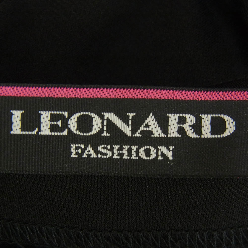 LEONARD レオナール 191251 FASHION ファッション ラウンドネック フロントホック ジャケット ブラック系 42【中古】