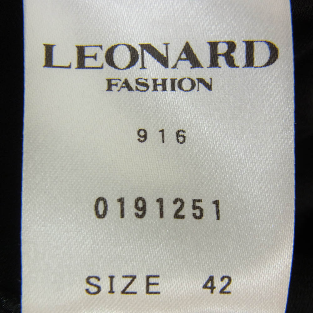 LEONARD レオナール 191251 FASHION ファッション ラウンドネック フロントホック ジャケット ブラック系 42【中古】
