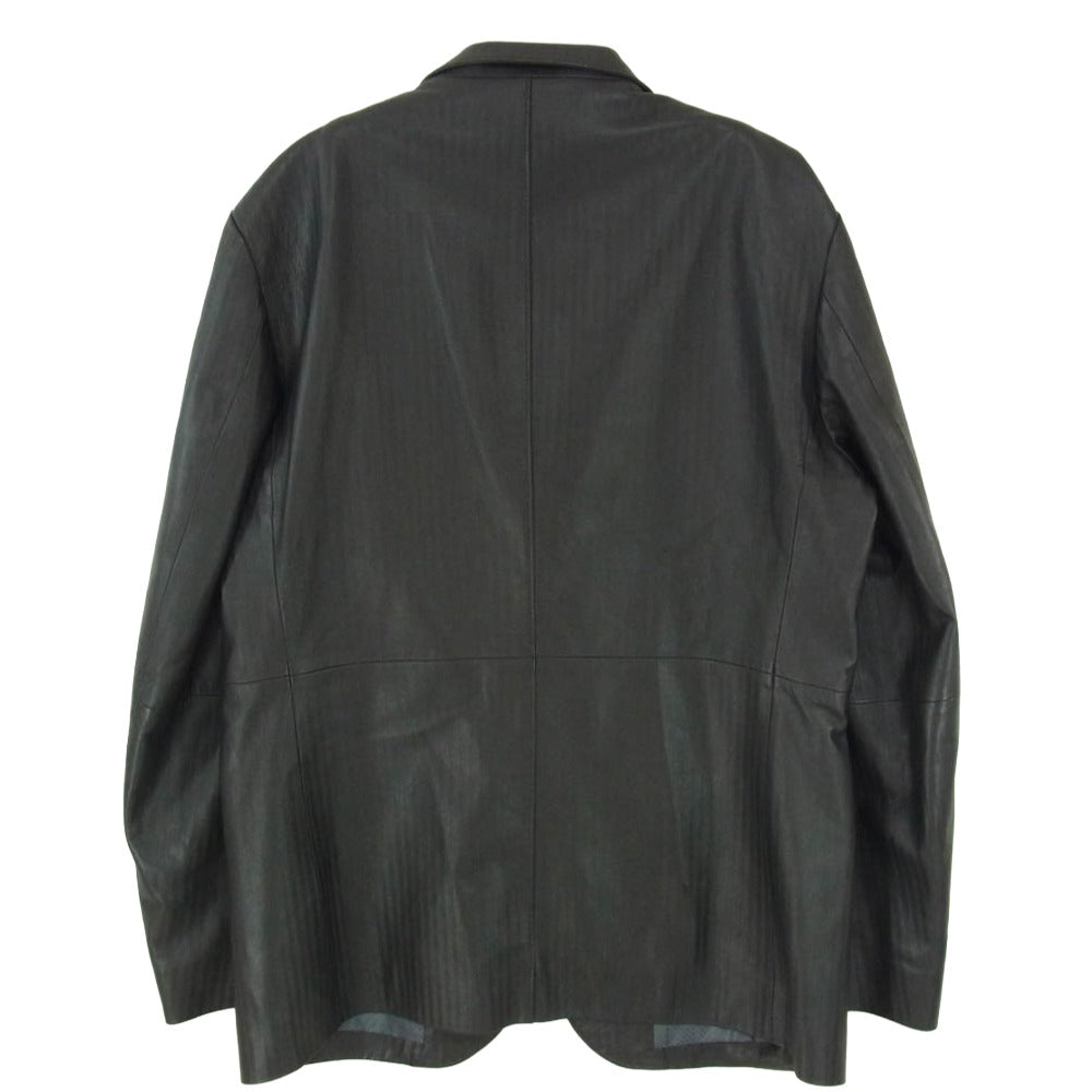 LANVIN ランバン 5632 COLLECTION コレクション 羊革 ラムスキン ジップ レザージャケット ブラック系 50【中古】
