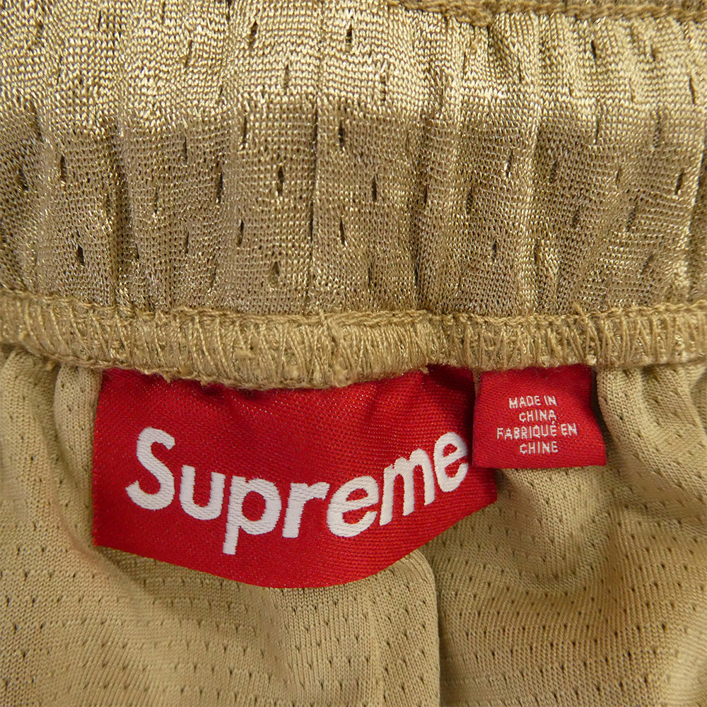 Supreme シュプリーム 23SS Small Box Baggy Mesh Short スモールボックス バギーメッシュ ショートパンツ ハーフパンツ ゴールド系 M【極上美品】【中古】