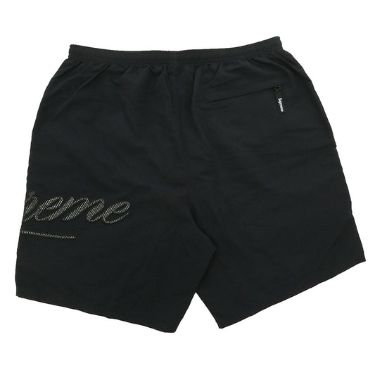 Supreme シュプリーム 21SS Mesh Script Water Short メッシュ スクリプト ロゴ ウォーター ショーツ ナイロン ショート パンツ ハーフパンツ ブラック系 L【新古品】【未使用】【中古】
